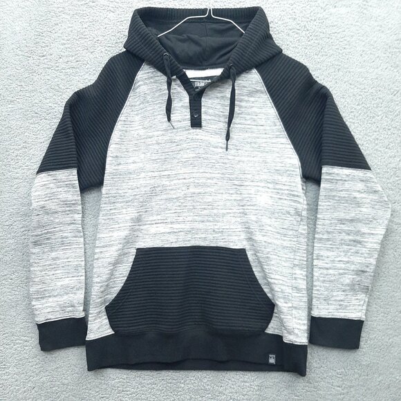 Machine Push The Limit Mens Large Gray & Black Raglan Hoodie Sweatshirt - Picture 1 of 7